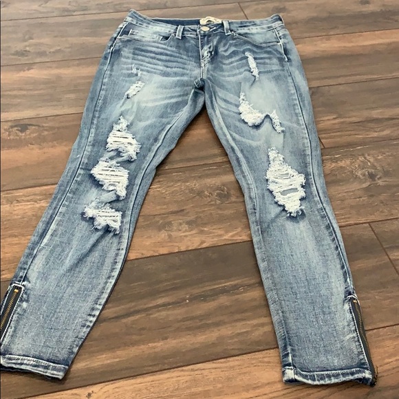 Indigo Rein Denim - Indigo Rein distressed anklet Jeans